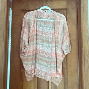 Sheer patterned cardigan